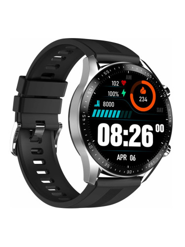 Смарт часовник Blackview X1 Pro, 1.39" (3.53cm) дисплей, до 7 дни време на работа, водоустойчивост до 10 метра, мониторинг на съня, измерване на пулс, спортни режими, Bluetooth, черно-сребрист
