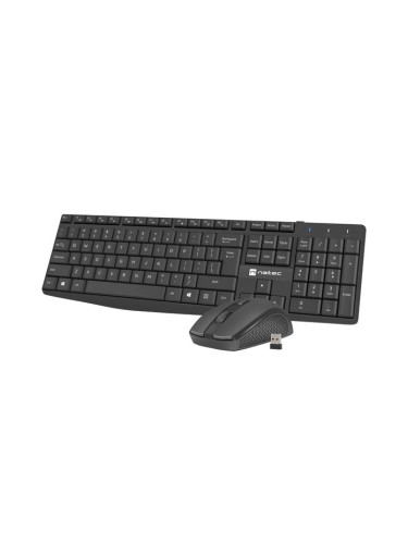 Комплект Natec Set 2 in 1 Keyboard Black Squid + Mouse Wireless US Lay