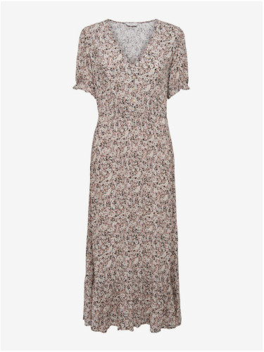 Creamy women's floral maxi dress ONLY Chianti - Women