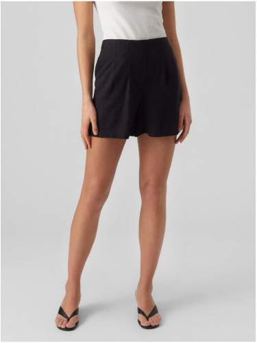 Women's black shorts with linen blend Vero Moda Jesmilo - Women