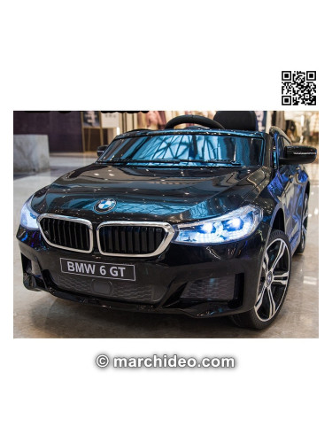 Акумулаторна кола BMW 6 GT металик, 12V, меки гуми, кожена с
