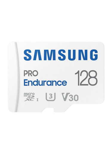 Карта памет 128GB microSDHC с адаптер, Samsung PRO Endurance (MB-MJ128KA/EU), Class 10 UHS-I, скорост на четене до 100MB/s, скорост на запис до 40MB/s