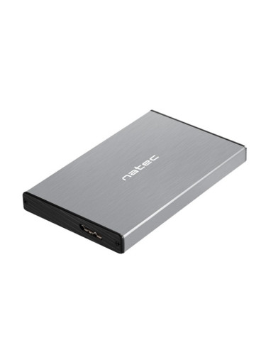 Кутия 2.5" (6.35 cm) Natec RHINO Go, за 2.5"(6.35cm) SSD/HDD, SATA III (6 Gbps), USB Micro-B, сива