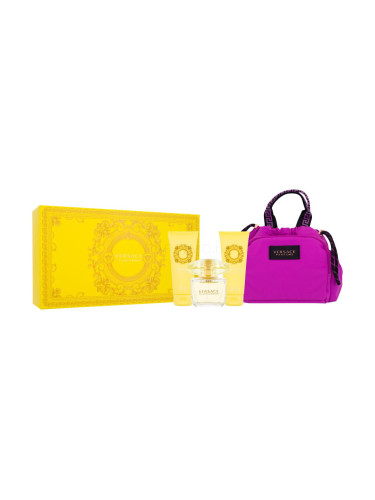 Versace Yellow Diamond Подаръчен комплект EDT 90 ml + лосион за тяло 100 ml + душ гел 100 ml + чанта