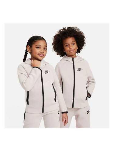 ДЕТСКИ СПОРТЕН ЕКИП ЗА МОМИЧЕ NIKE TECH FLEECE HOODED FULL ZIP СИВО-ЛИЛАВ