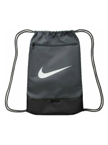 Nike Brasilia 9.5 Drawstring Bag Flint Grey/Black/White Gymsack