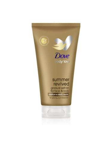 Dove Summer Revived бронзиращ лосион за лице и тяло цвят Medium to Dark 75 мл.