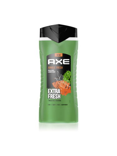 Axe Jungle Fresh душ-гел за лице, тяло и коса Palm Leaves & Amber 400 мл.