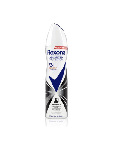 Rexona Advanced Protection Invisible дезодорант в спрей срещу бели и жълти петна 150 мл.