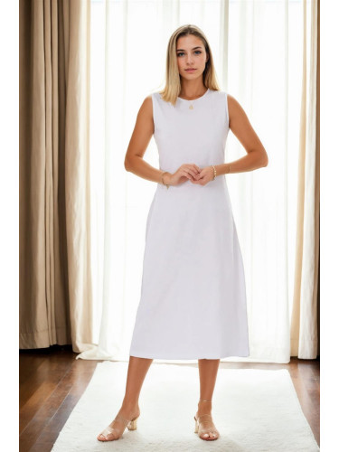 E4385 Dewberry Womens Long Dress-WHITE