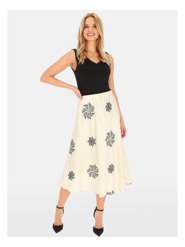 PERSO Woman's Women's midi skirt decorated with sequin embroidery