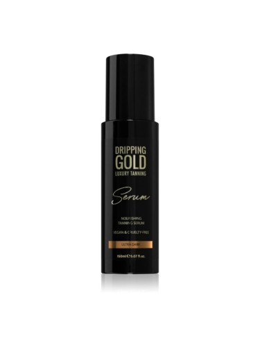 Dripping Gold Luxury Tanning Serum бронзиращ продукт за тяло и лице цвят Ultra Dark 150 мл.