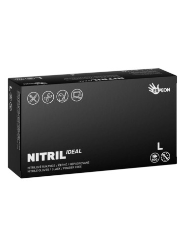 Espeon Nitril Ideal Black нитрилни ръкавици без пудра размер L 100 бр.