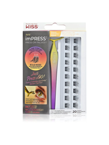 KISS imPRESS Press-on Falsies изкуствени мигли в сноп с възел 01 Natural 20 бр.