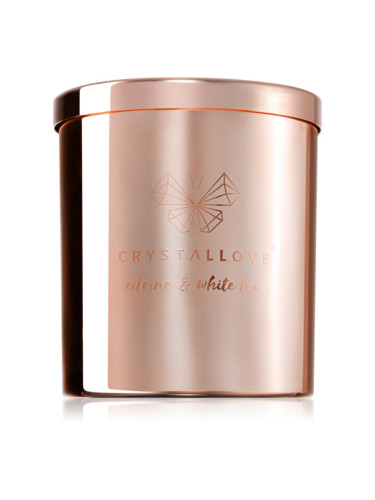 Crystallove Golden Scented Candle Citrine & White Tea ароматна свещ 220 гр.