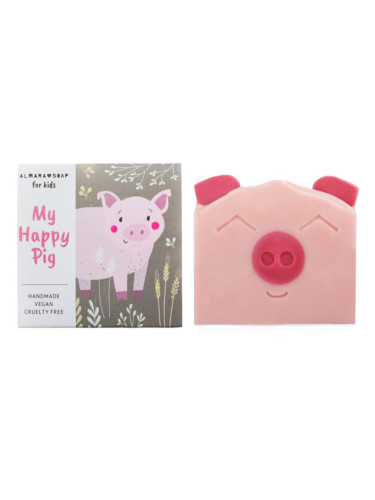 Almara Soap For Kids My Happy Pig ръчно произведен сапун с аромат на круша за деца  100 гр.