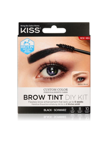 KISS Brow Tint DIY Kit цвят за вежди цвят Black 20 мл.