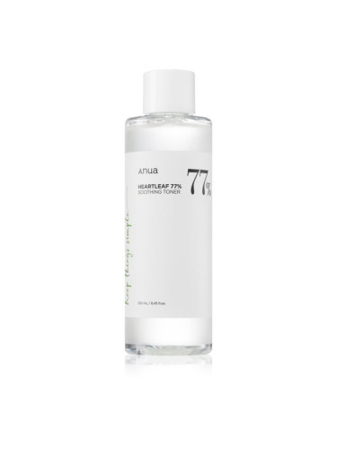 Anua Heartleaf 77% Soothing Toner почистващ и успокояващ тоник възстановяващ кожната бариера 250 мл.