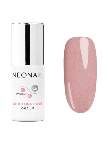 NEONAIL Modeling Base Calcium основен лак за нокти с гел с калций цвят Bubbly Pink 7,2 мл.