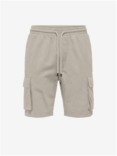 Beige men's linen shorts ONLY & SONS Sinus - Men