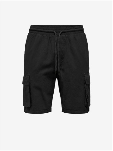 Men's Black Linen Shorts ONLY & SONS Sinus - Men