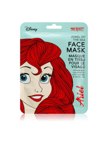 Mad Beauty Disney Princess Ariel хидратираща платнена маска с екстракт от краставица 25 мл.