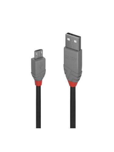 Кабел Lindy 36731, USB Type A(м) към USB Type Micro-B(м), 0.5m, черен