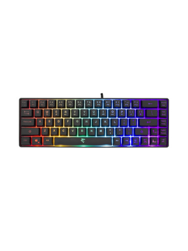 Клавиатура White Shark RONIN, мембранна, суич, гейминг, компактно разположение на клавишите, черна, USB