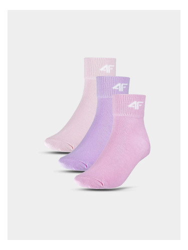 Girls' Casual Socks Above the Ankle (3 Pack) 4F - Multicolored