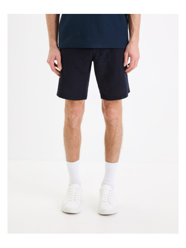 Men's Navy Blue Linen Shorts Celio Dolincobm 30