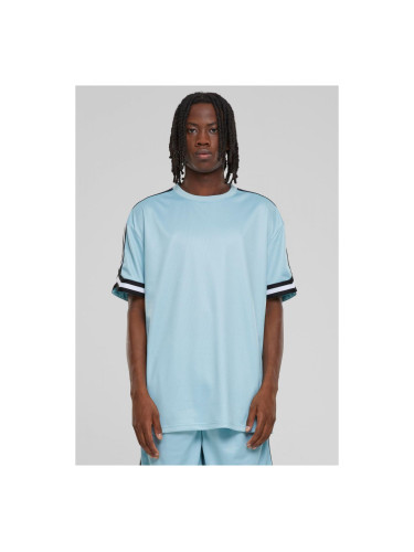 Men's Oversized Stripes Mesh T-Shirt - Ocean Blue