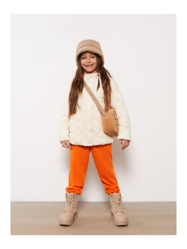 LC Waikiki Girls' Hooded Quilted Patterned Coat.