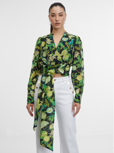 Orsay Women's Black & Yellow Patterned Blouse - Women's