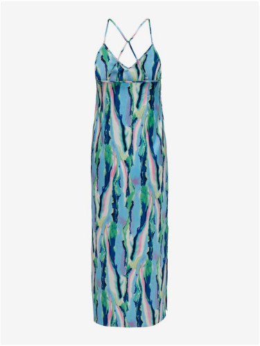 Green-blue women's patterned maxi dress ONLY Nathalie