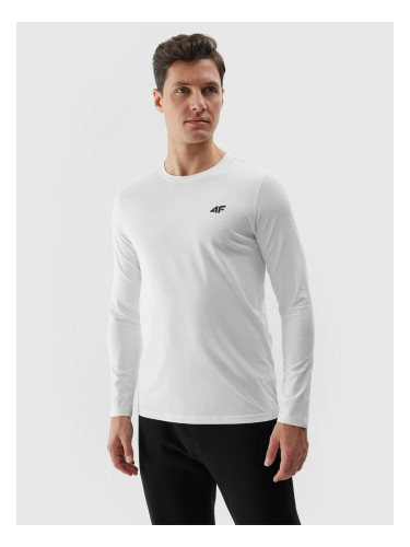Men's Plain Long Sleeves T-Shirt 4F - White