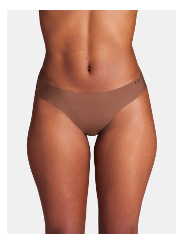 Set of three women's thongs in brown Under Armour UA Pure Stretch 3 No Show