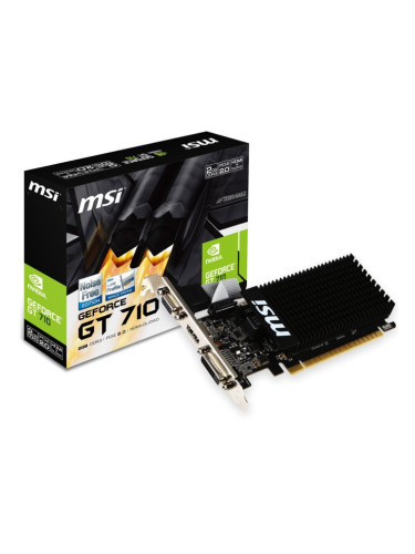 Видео карта Nvidia GeForce GT 710, 2GB, MSI, PCI-E2.0, DDR3, 64bit, HDMI, DVI