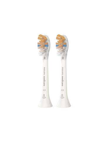 Стандартни глави за звукова четка за зъби, PHILIPS toothbrush head Sonicare A3 Premium, 20 пъти повече премахване на плака, до 100% намаляване на оцветяването, бял