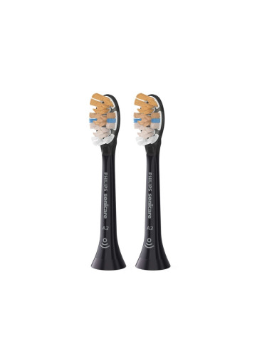 Стандартни глави за звукова четка за зъби, PHILIPS toothbrush head Sonicare A3 Premium, 20 пъти повече премахване на плака, до 100% намаляване на оцветяването, черен