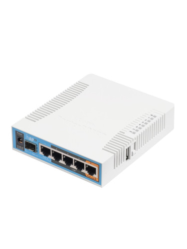 Точка за достъп MikroTik RB962UiGS-5HacT2HnT, 2.4GHz(450 Mbps)/5GHz(1300 Mbps), 5x LAN 10/100/1000, USB, вътрешна антена