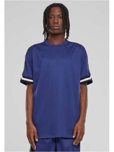 Men's T-Shirt Oversized Stripes Mesh - Navy Blue