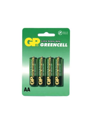Батерии цинкови GP Greencell АА, 1.5V, 4 бр.