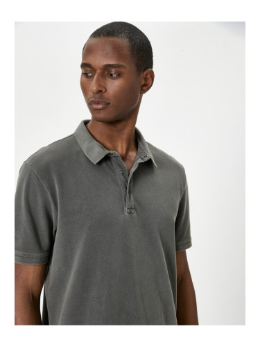 Koton Polo Neck T-Shirt Buttoned Short Sleeve Cotton