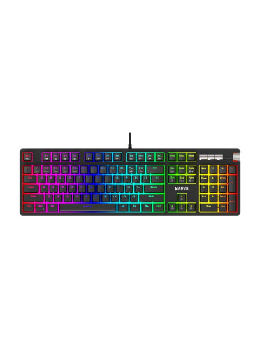 Клавиатура Marvo KG948, механична, гейминг, RGB подсветка, черна, USB