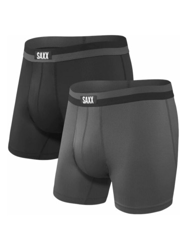 SAXX Sport Mesh 2-Pack Boxer Brief Black/Graphite XL Фитнес бельо