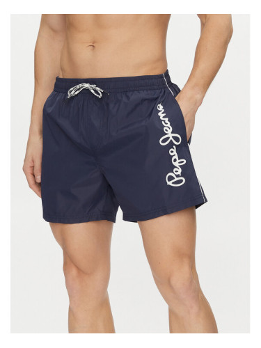 Pepe Jeans Плувни шорти Logo Swimshort PMB10393 Тъмносин Regular Fit