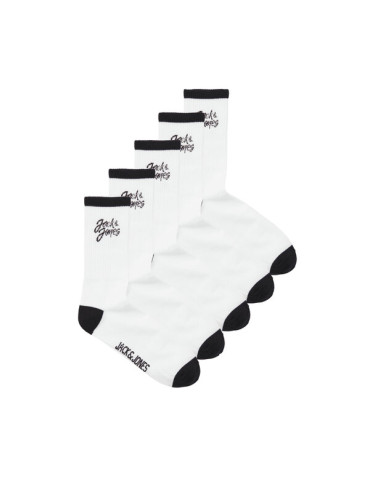 Jack&Jones Junior Комплект 5 чифта дълги чорапи детски 12253242 Бял