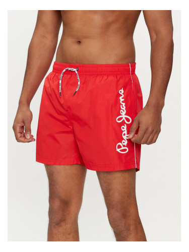 Pepe Jeans Плувни шорти Logo Swimshort PMB10393 Червен Regular Fit