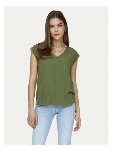ONLY Блуза Jasmina 15252241 Зелен Regular Fit