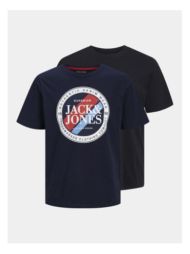 Jack&Jones Комплект 2 тишъртки Loyd & Loof 12256960 Черен Standard Fit